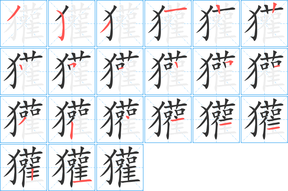 獾的笔顺分步演示图