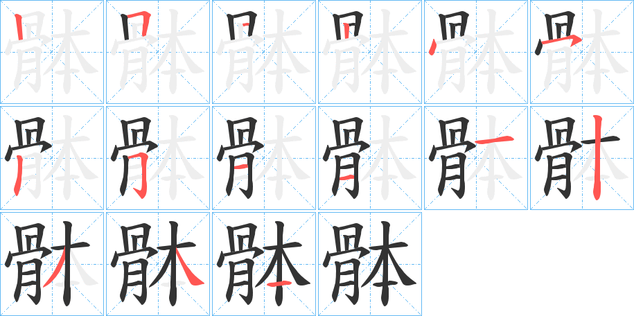 骵的笔顺分步演示图