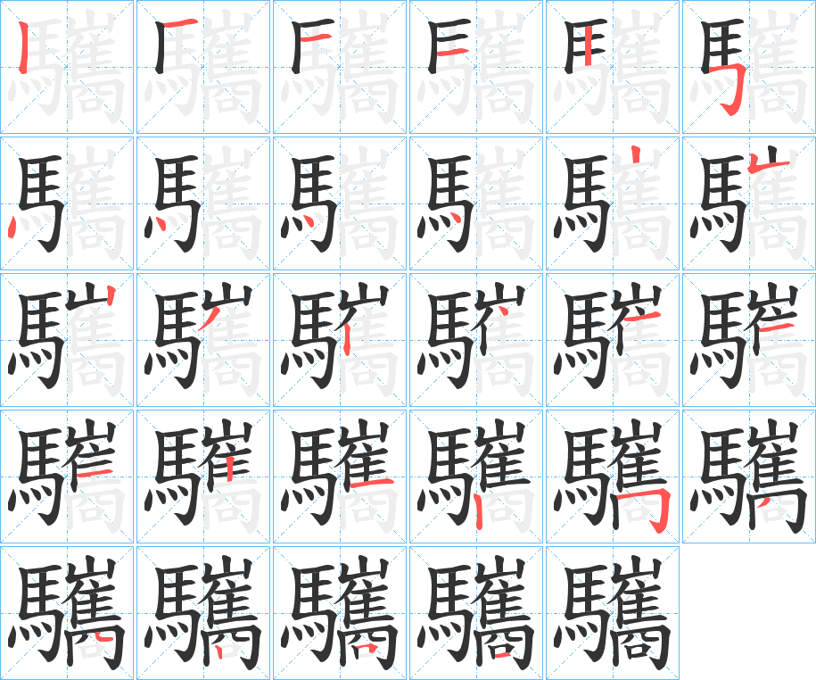 驨的笔顺分步演示图