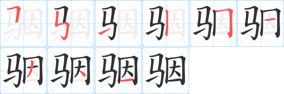 骃的笔顺分步演示图