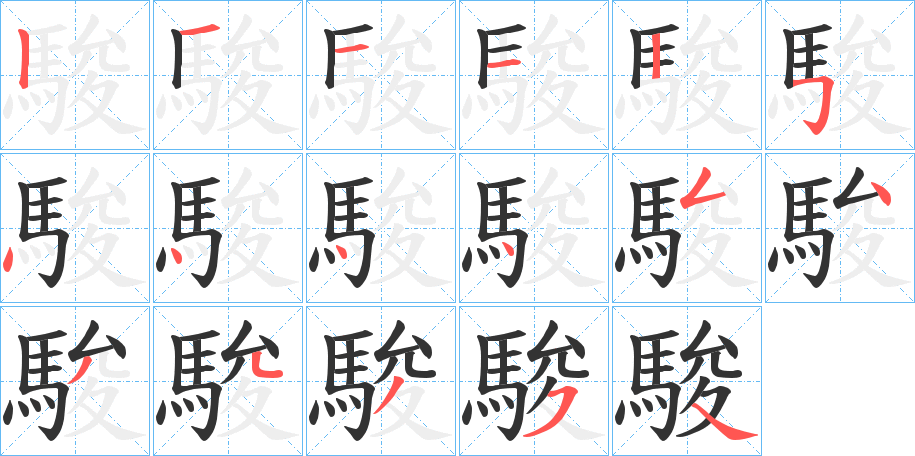 駿的笔顺分步演示图