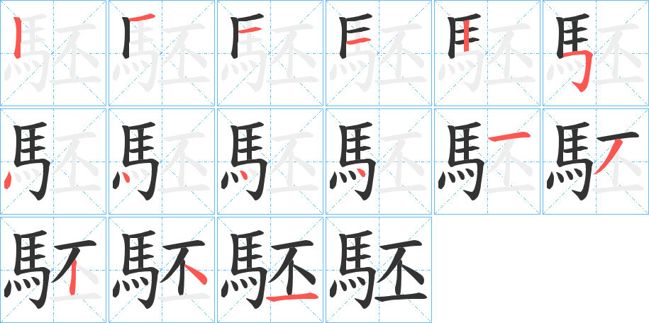 駓的笔顺分步演示图