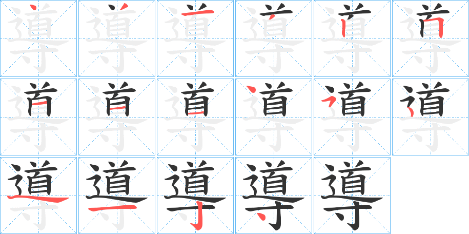 導的笔顺分步演示图