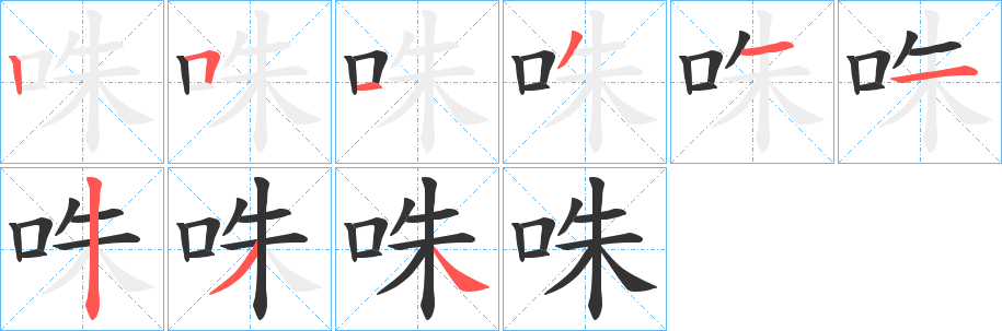 咮的笔顺分步演示图