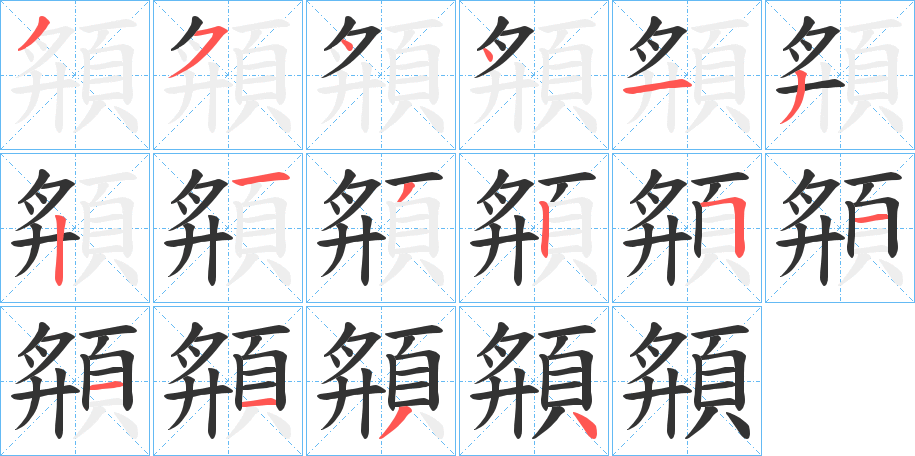 頯的笔顺分步演示图