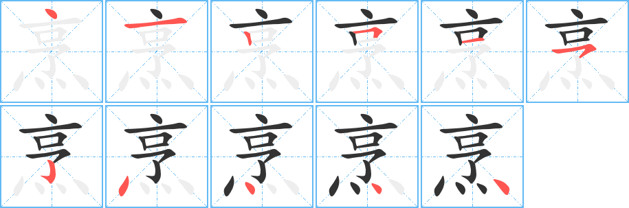 烹的笔顺分步演示图