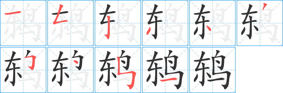 鸫的笔顺分步演示图