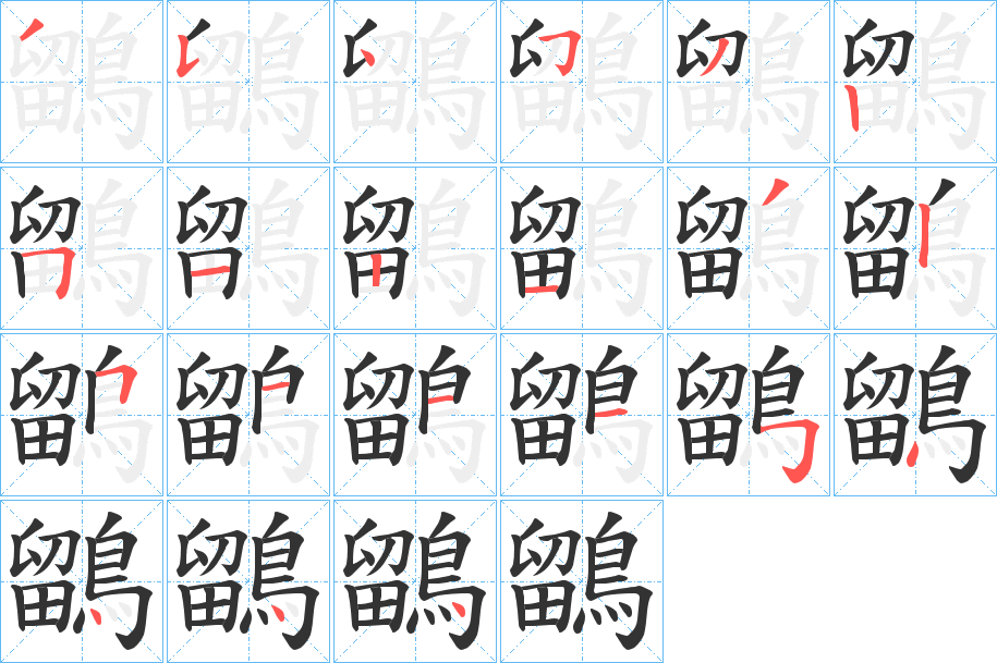 鶹的笔顺分步演示图