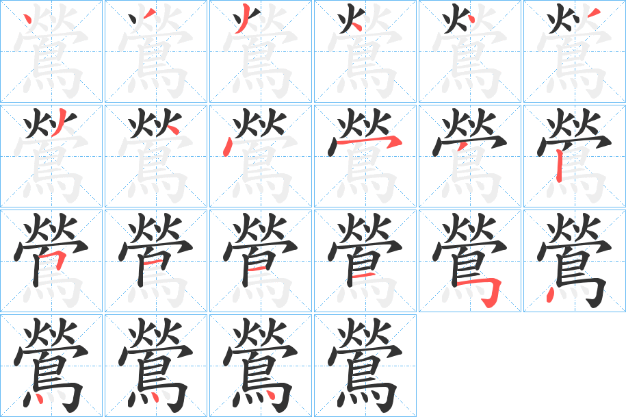 鶯的笔顺分步演示图