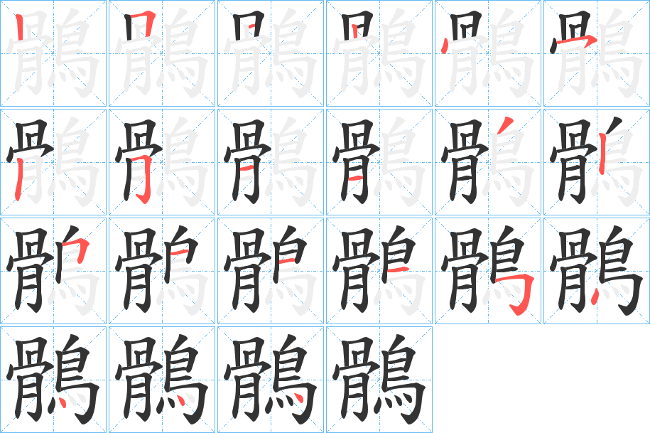 鶻的笔顺分步演示图