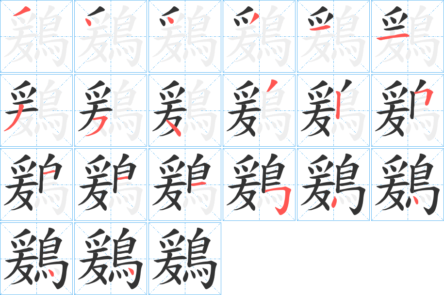 鶢的笔顺分步演示图