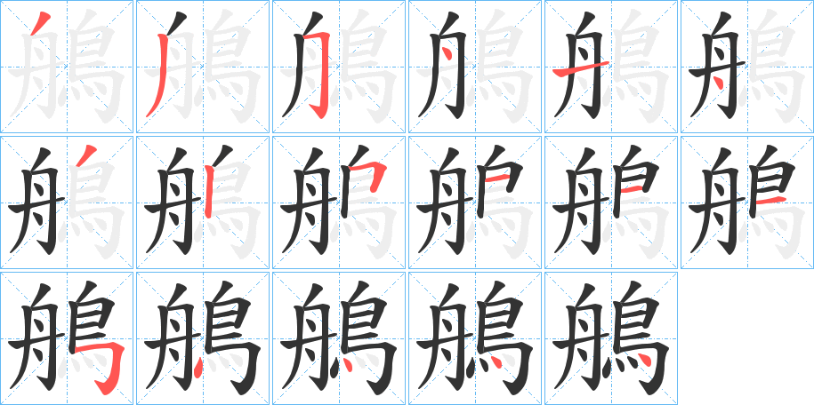 鵃的笔顺分步演示图