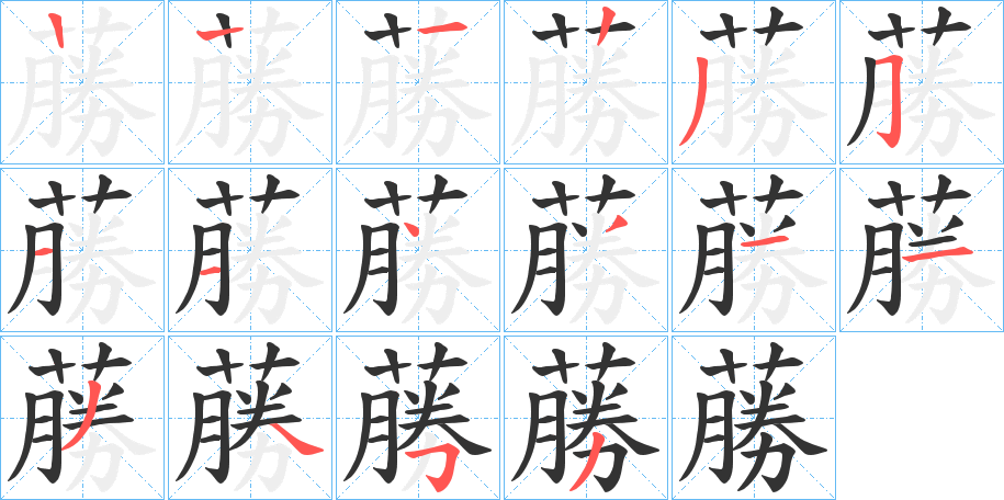 蕂的笔顺分步演示图