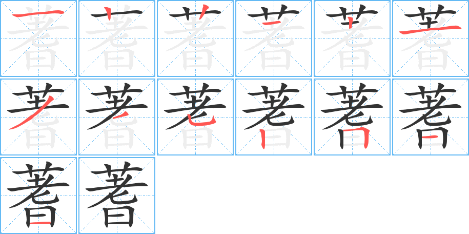 蓍的笔顺分步演示图
