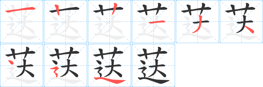 荙的笔顺分步演示图