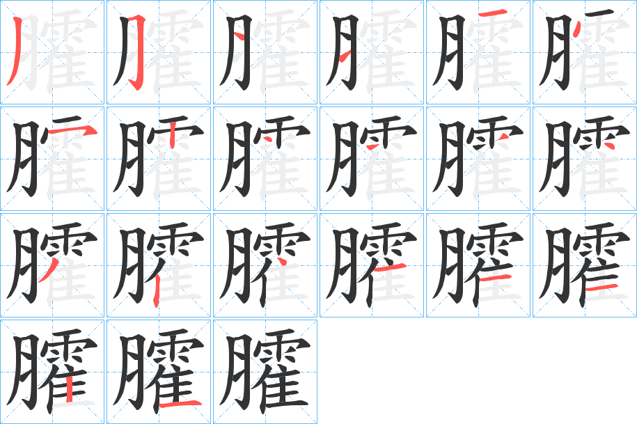 臛的笔顺分步演示图