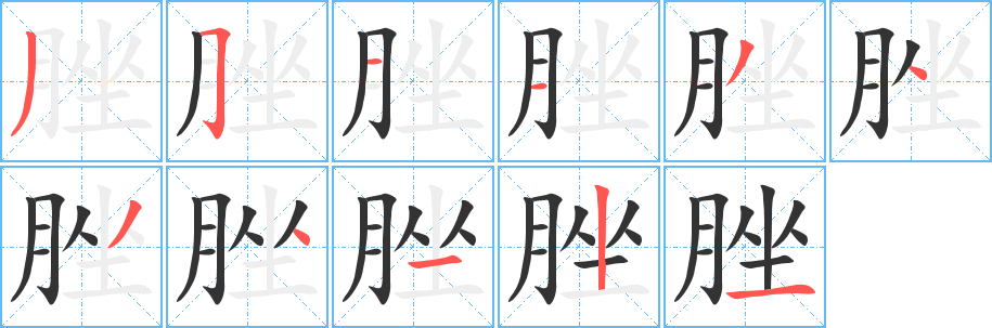 脞的笔顺分步演示图