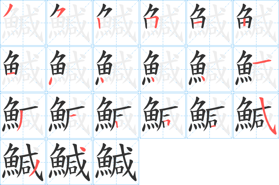 鰔的笔顺分步演示图