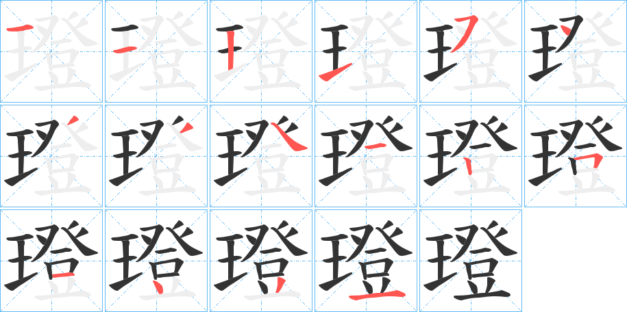 璒的笔顺分步演示图
