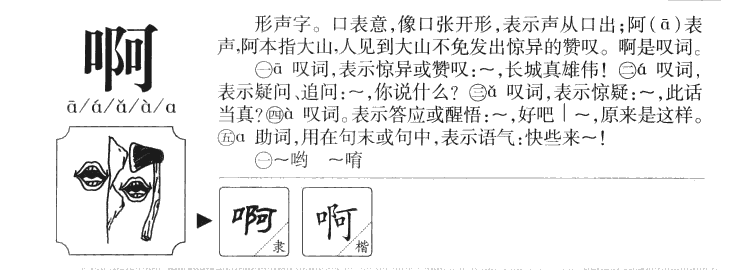 啊字字源字形