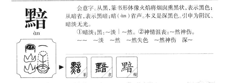 黯字字源字形