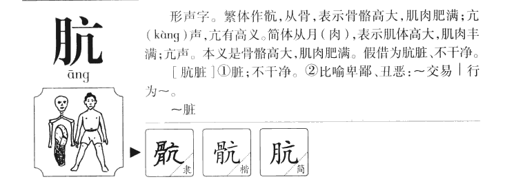 肮字字源字形