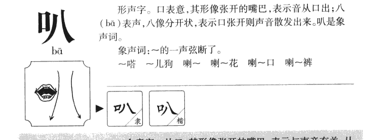 叭字字源字形