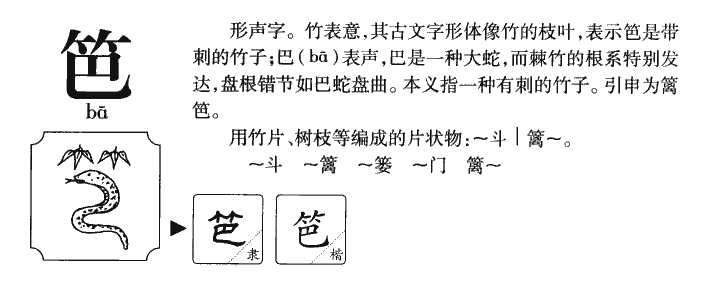 笆字字源字形