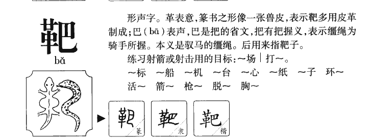 靶字字源字形