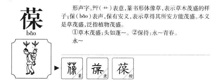 葆字字源字形
