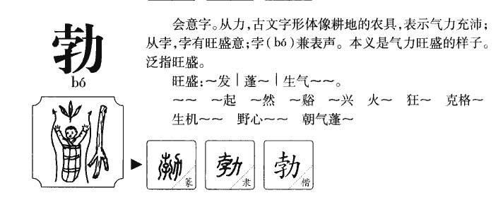 勃字字源字形