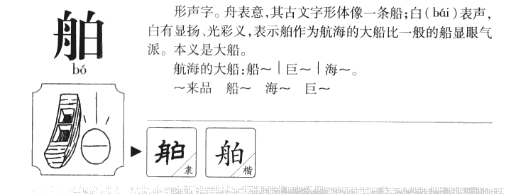 舶字字源字形