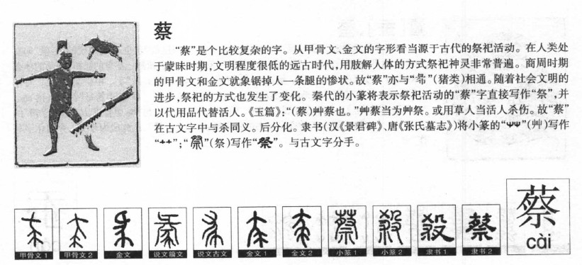 蔡字字源字形