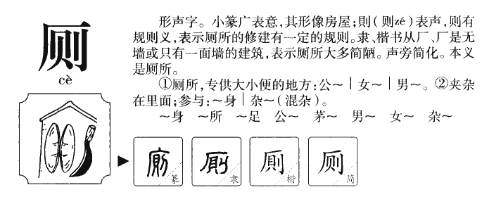 厕字字源字形
