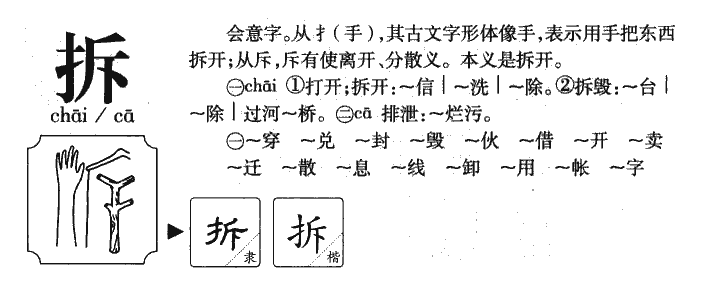 拆字字源字形