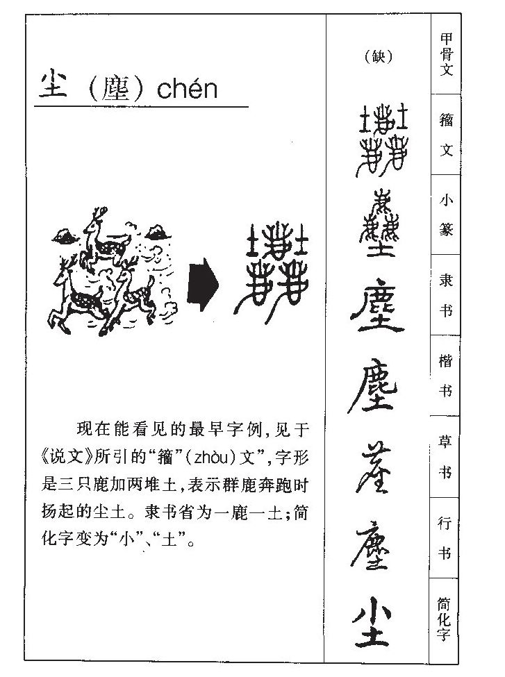 尘字字源字形