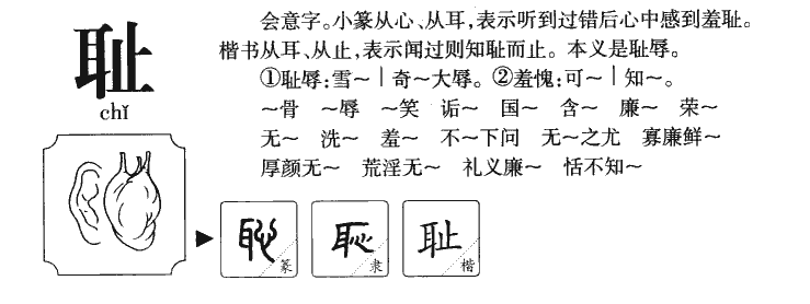 耻字字源字形