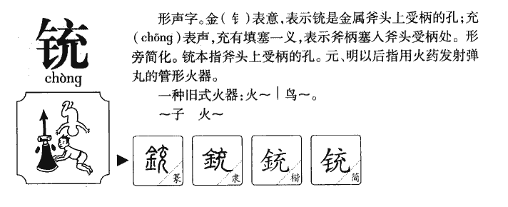 铳字字源字形