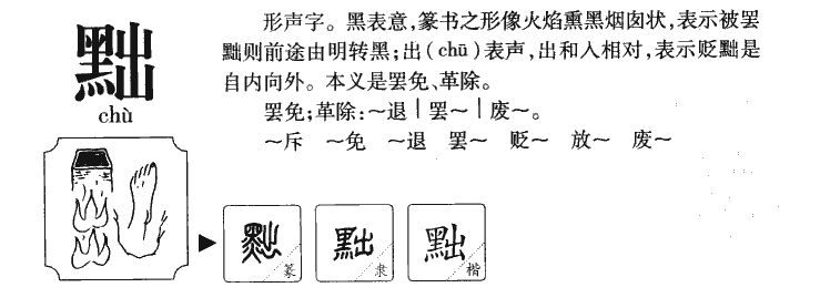 黜字字源字形