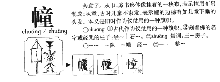 幢字字源字形