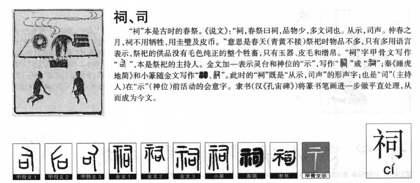 祠字字源字形