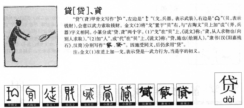 贷字字源字形