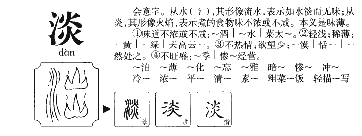淡字字源字形