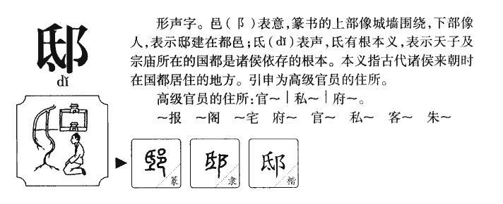 邸字字源字形