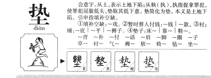 垫字字源字形