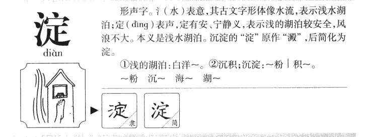淀字字源字形