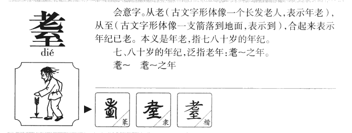 耋字字源字形