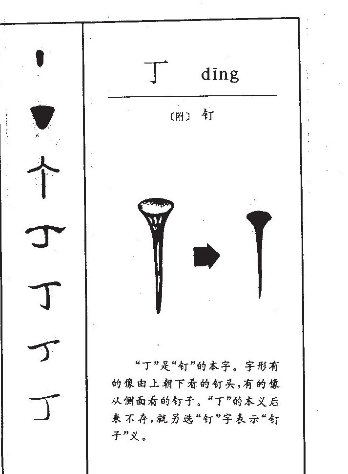丁字字源字形