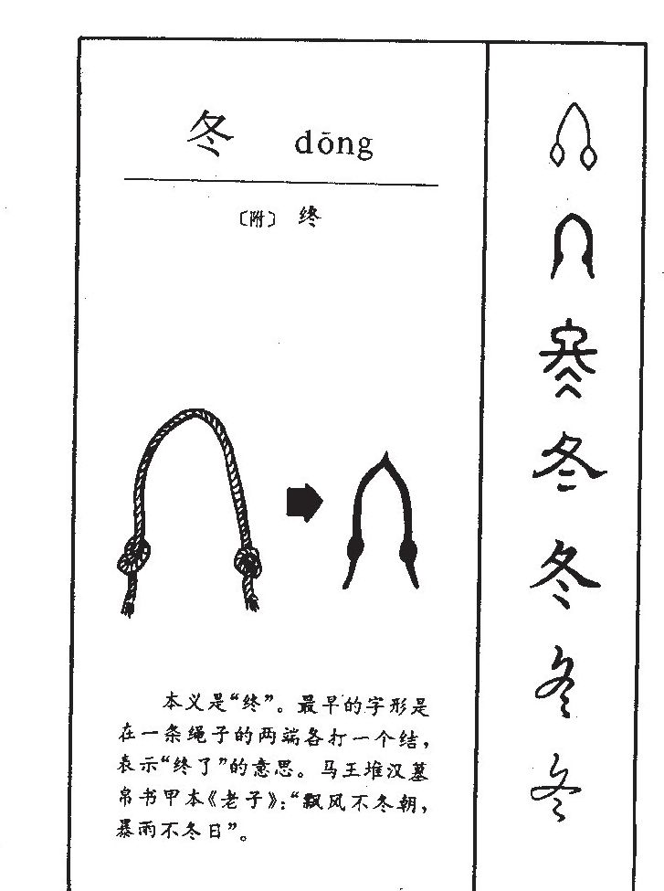 冬字字源字形