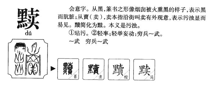 黩字字源字形